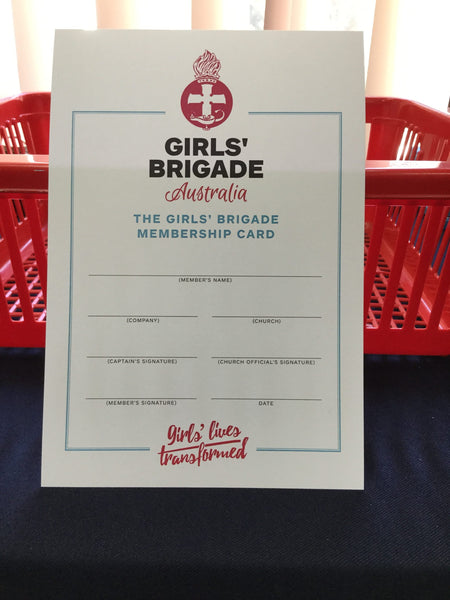Girls' Brigade Membership Card