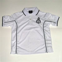 Girl's White Polo Shirt Navy Crest